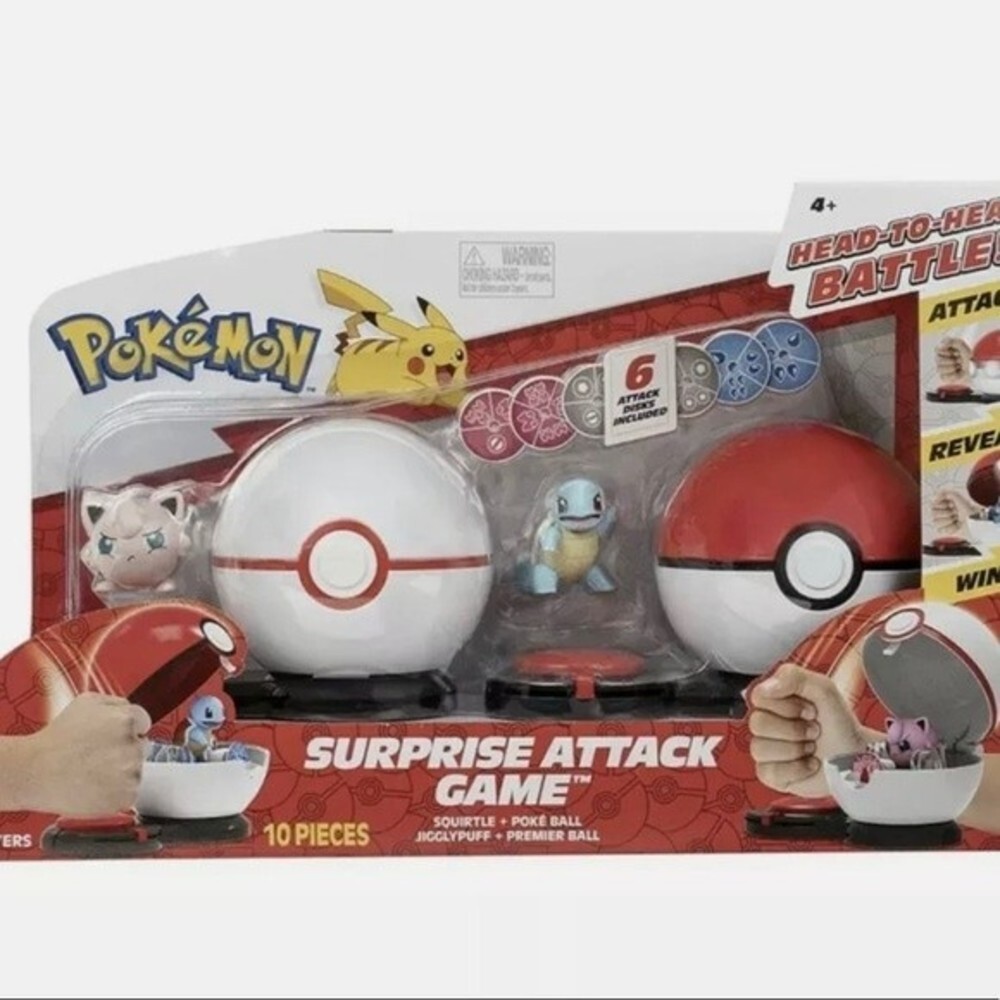 New-Pokémon Surprise Attack Game Poke Ball Premier Ball Squirtle v. Jigglypuff